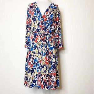 Leota floral faux wrap dress